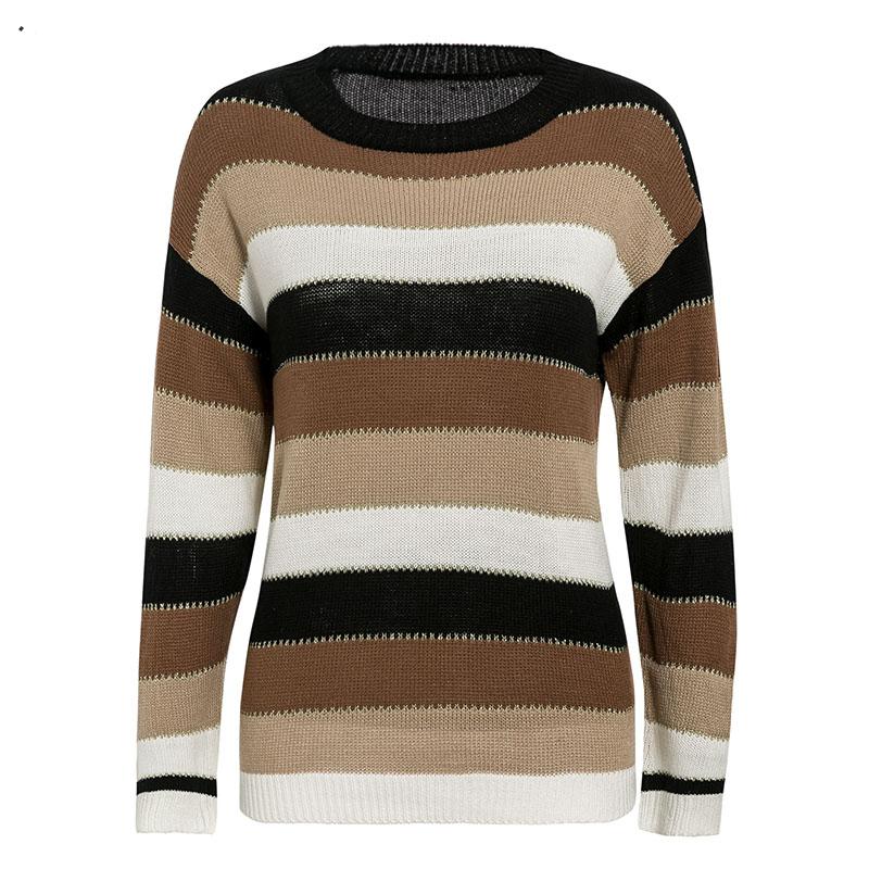 Women's Autumn/Winter Casual Patchwork Striped Sweater