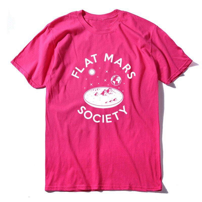 Men's Summer Cotton Loose T-Shirt "Flat Mars Society"