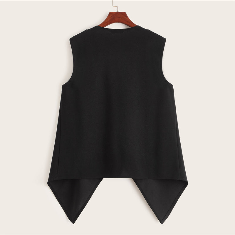 Women's Casual Polyester Sleeveless Cardigan | Plus Size