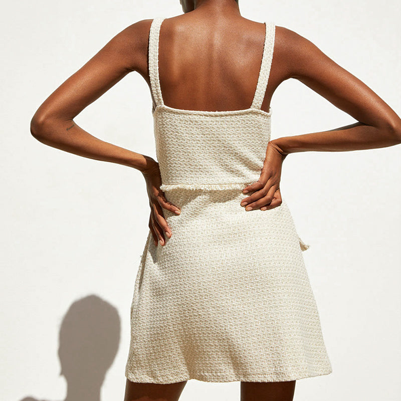 Women's Summer Casual Knitted Short Buttoned Dress