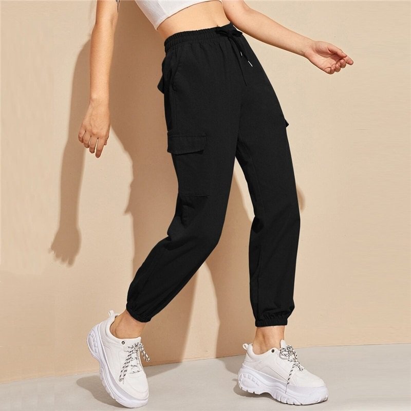 Women's Casual High-Waist Joggers With Pockets