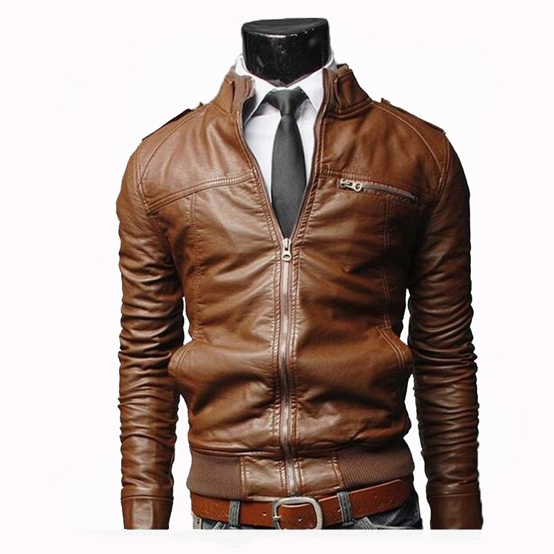 Men's Spring/Autumn Casual Faux Leather Slim Jacket