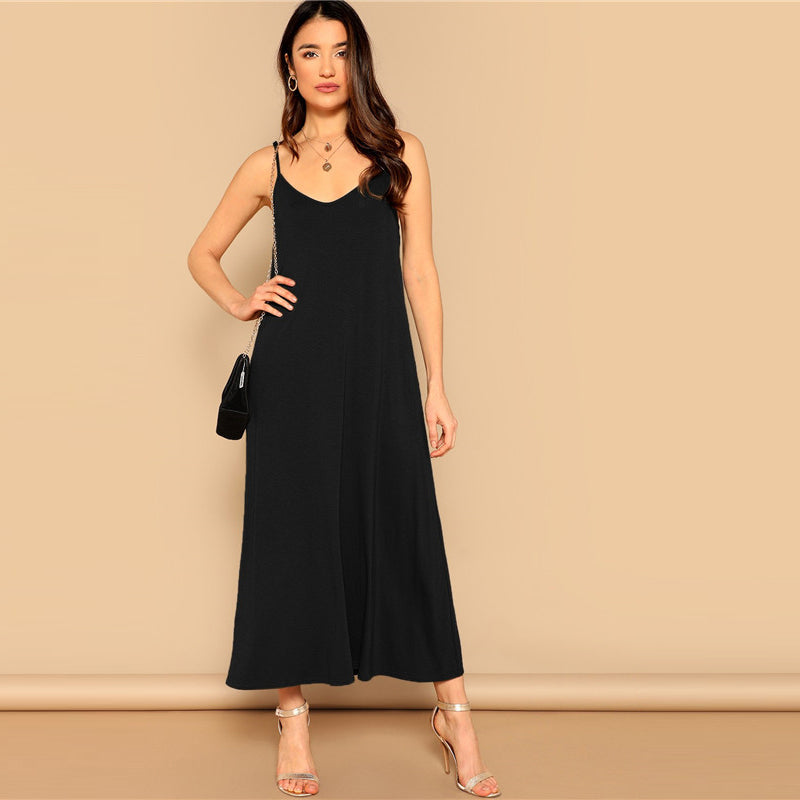 Women's Summer Casual Sleeveless Maxi Dress With Pockets
