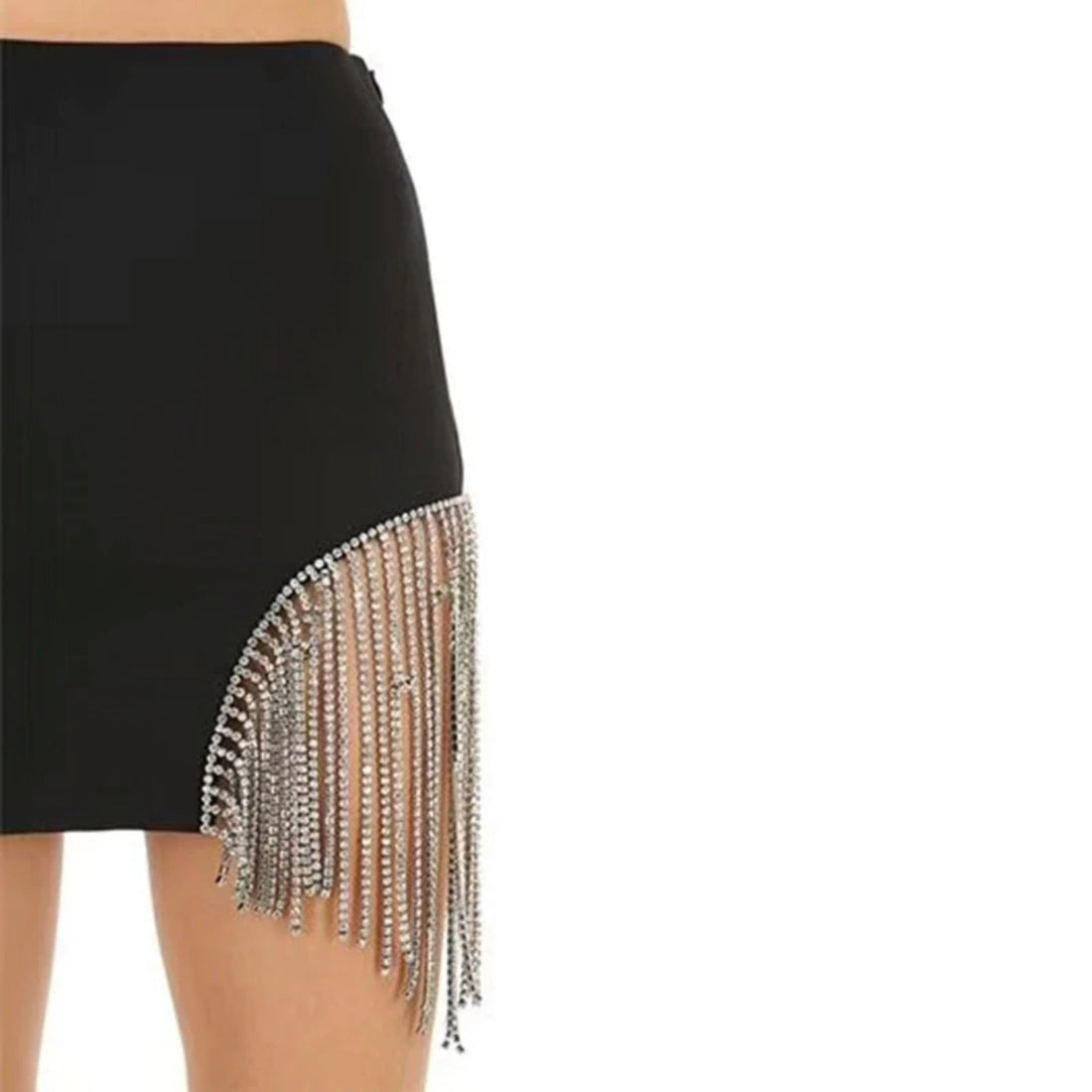 Women's Summer High-Waist Mini Skirt With Tassels