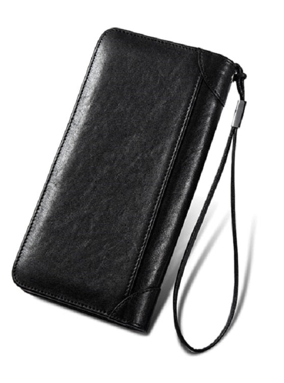 Men's Genuine Leather Long Wallet With Zipper