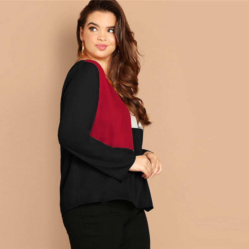 Women's Spring Casual O-Neck Long-Sleeved Blouse | Plus Size