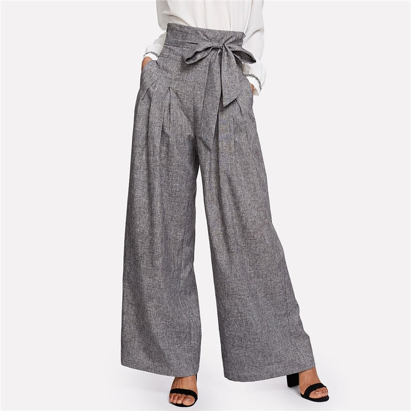 Women's Pleated Loose Wide Leg Pants With High Waist