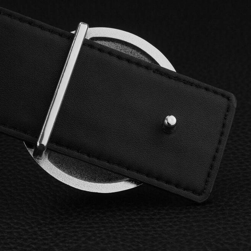 Men's Casual Leather Belt With Round Buckle
