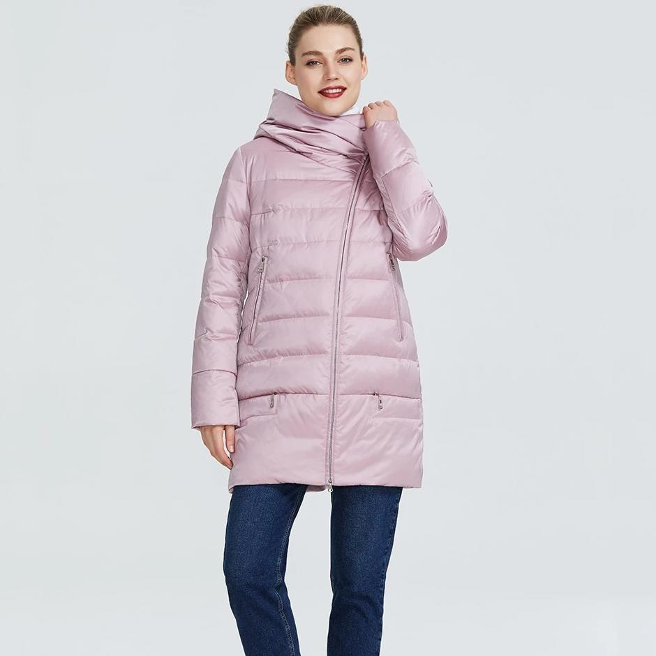 Women's Winter Warm Polyester Parka With Zippers