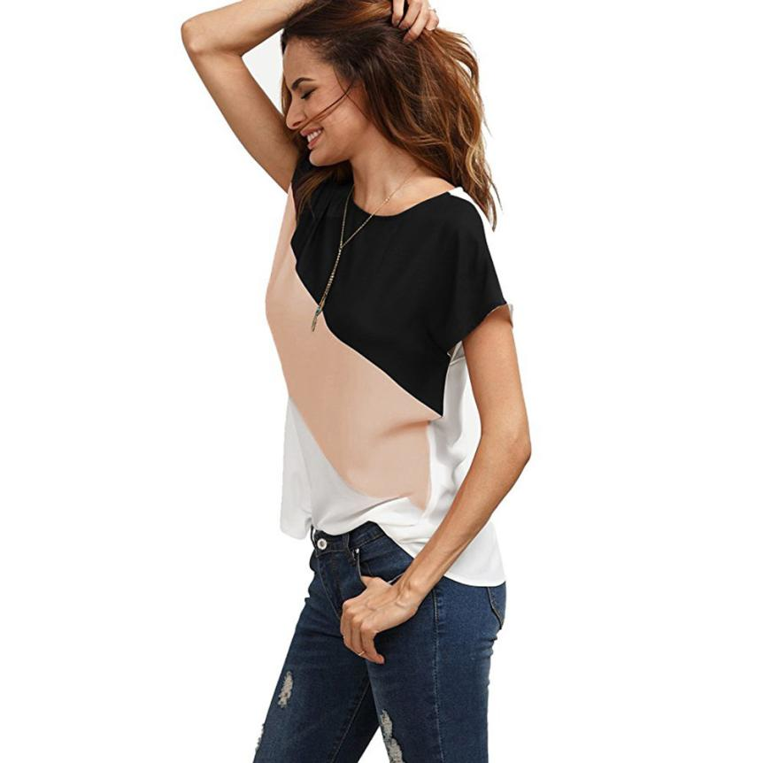 Women's Casual O-Neck Chiffon Short-Sleeved T-Shirt
