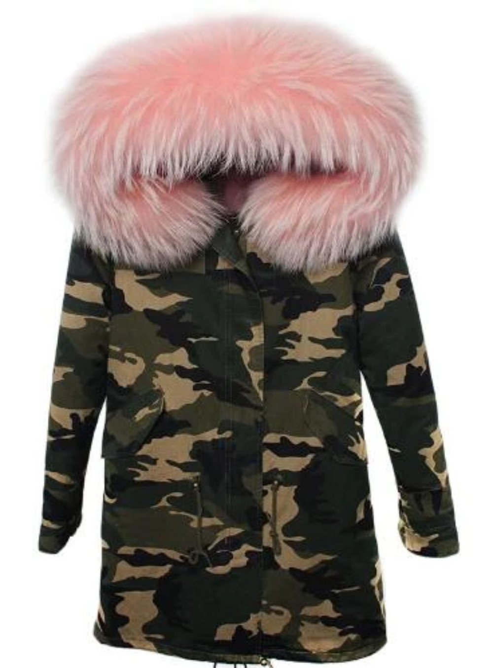 Women's Winter Casual Hooded Long Parka With Raccoon Fur