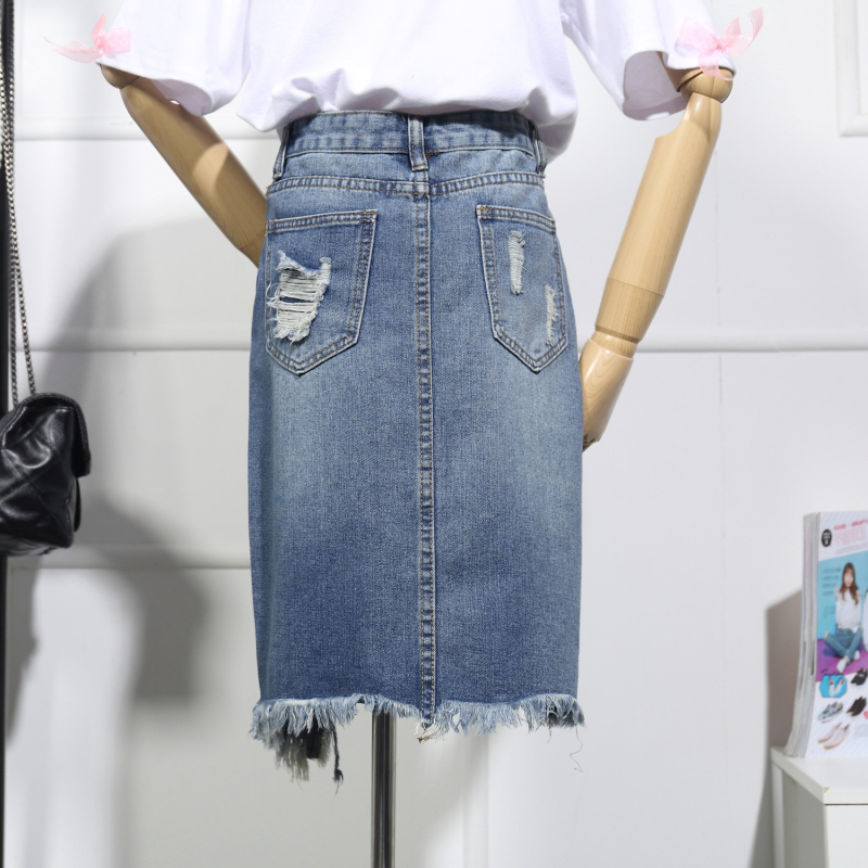 Women's Summer Casual Pencil Midi Denim Skirt