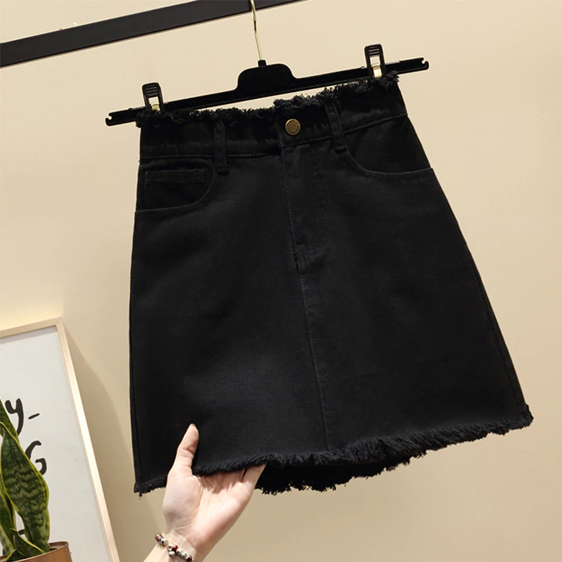 Women's Summer A-Line High-Waist Mini Denim Skirt