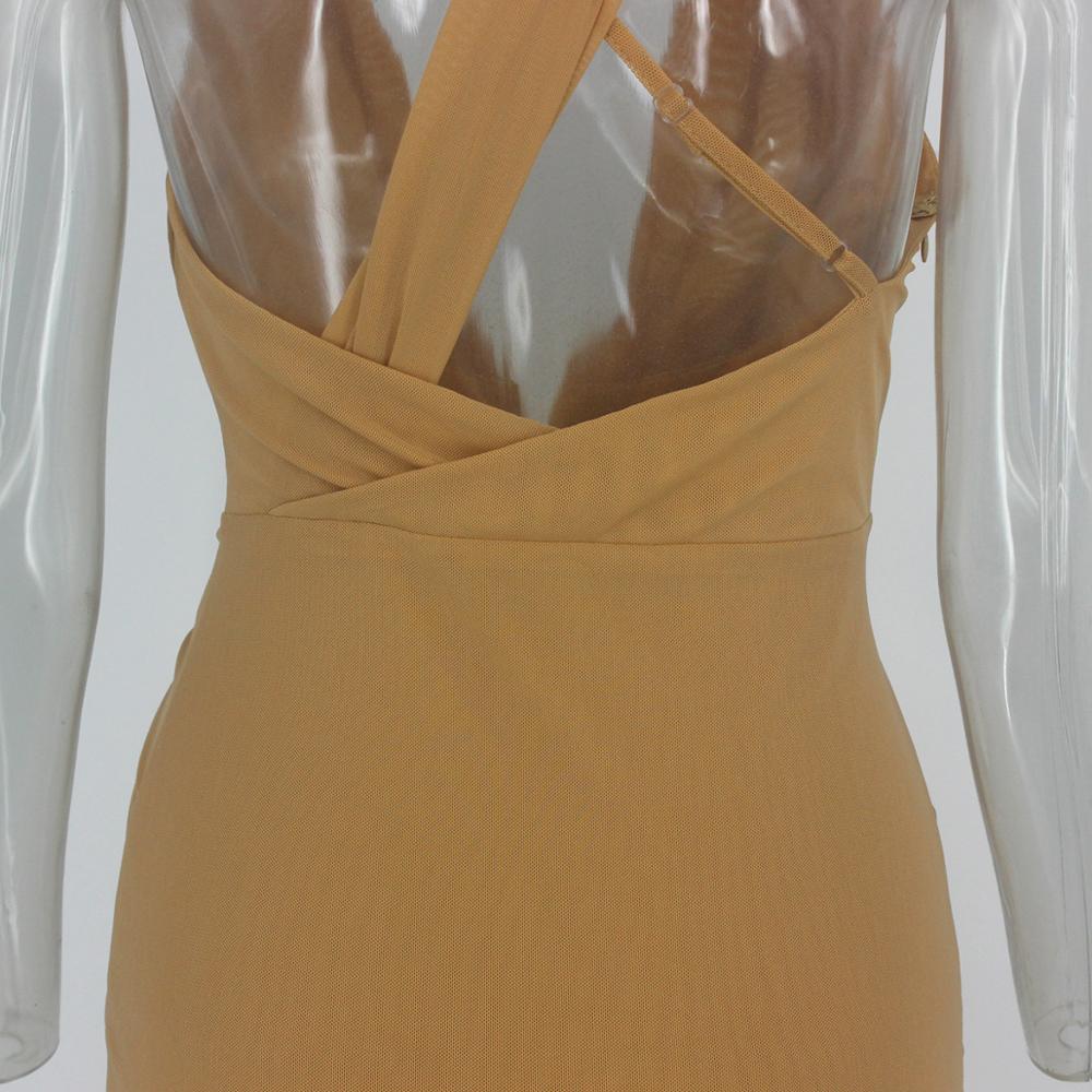Women's Summer Elastic Backless V-Neck Mini Dress