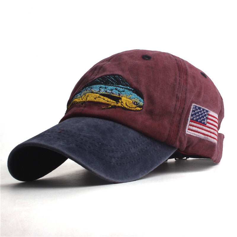 Men's/Women's Casual Baseball Cap With Embroidered Fish