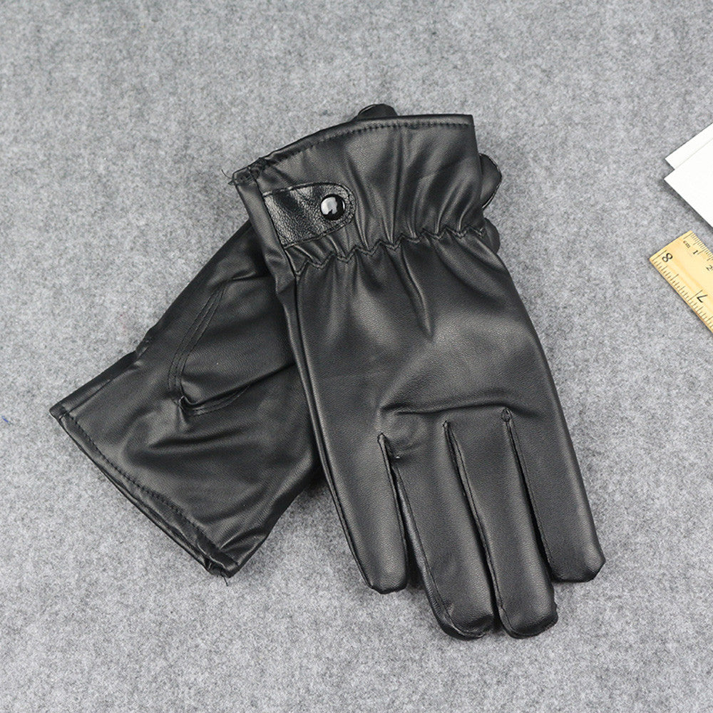 Men's Winter Leather Warm Gloves