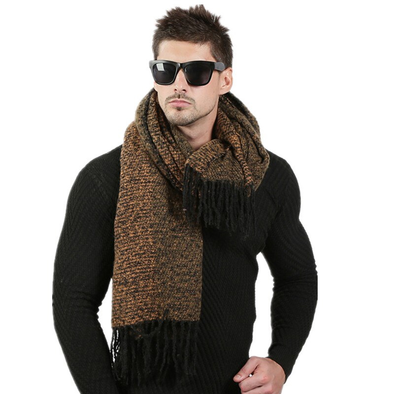 Men's Winter Woolen Thick Long Scarf
