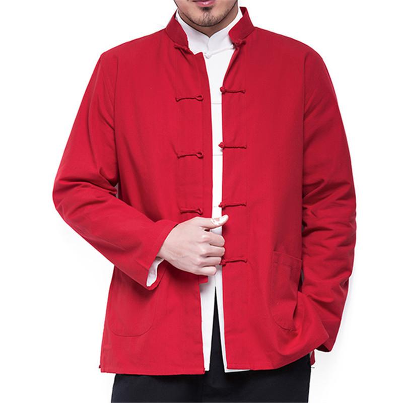 Men's Autumn Cotton Jacket With Chinese Collar