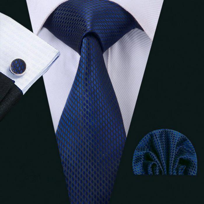 Men's Wedding Tie With Handkerchief And Cufflinks
