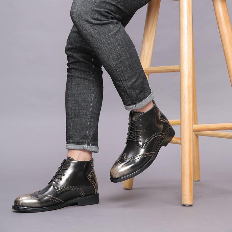 Men's Leather Ankle Boots | Plus Size