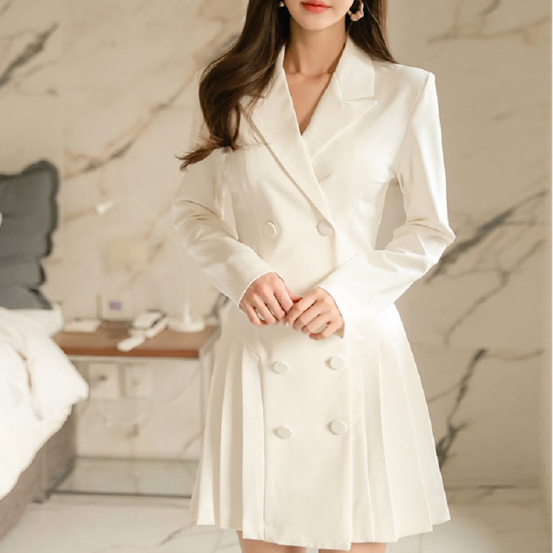 Women's Spring/Autumn Long-Sleeved Polyester A-Line Dress