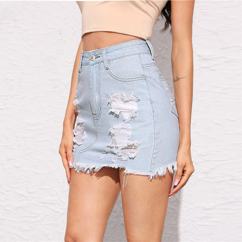 Women's Summer Casual Denim Mini Pencil Skirt