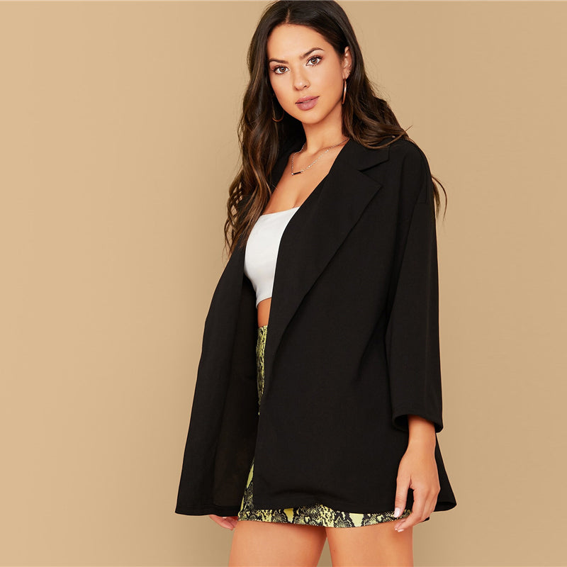 Women's Spring Casual Polyester Long-Sleeved Blazer