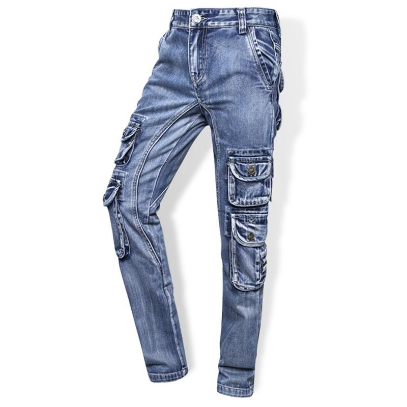 Men's Casual Cargo Jeans With Pockets