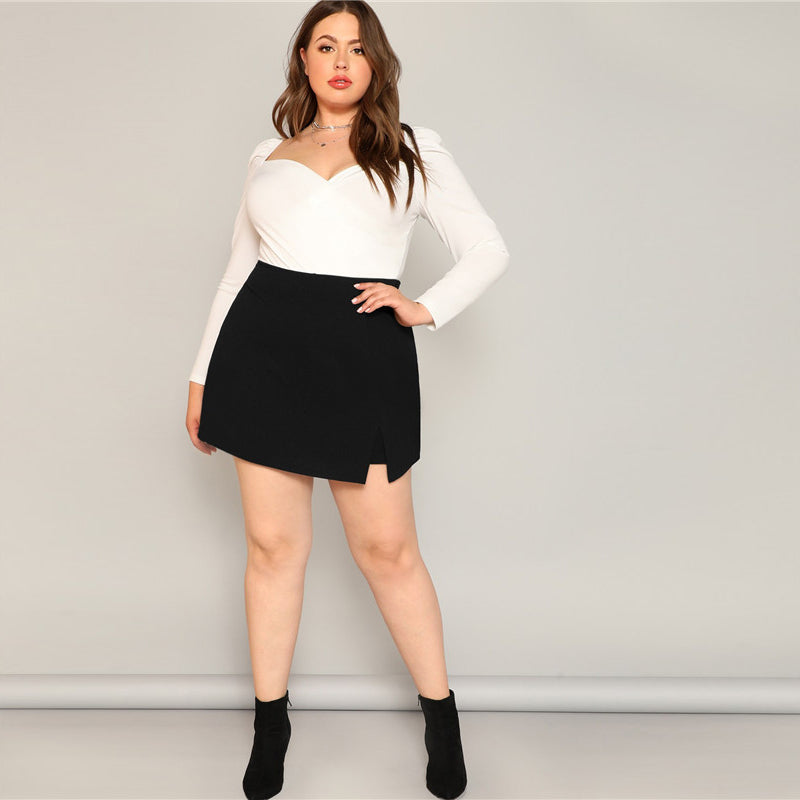 Women's Summer Casual Polyester Mid-Waist Skirt Shorts | Plus Size