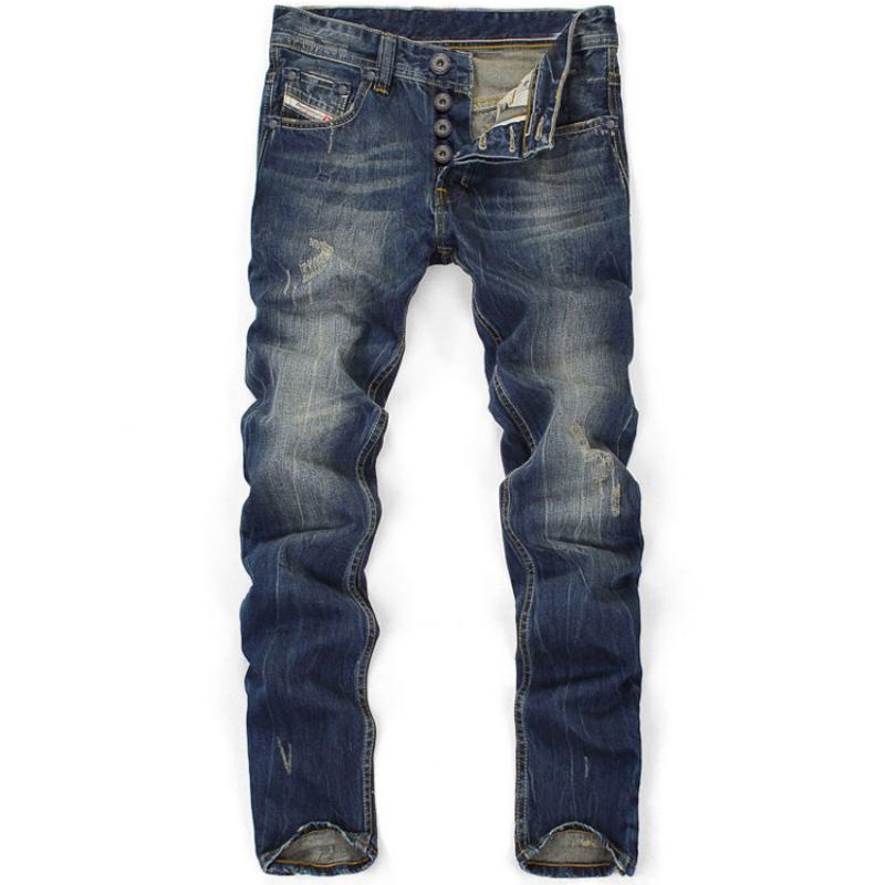 Men's Cotton Straight Ripped Jeans