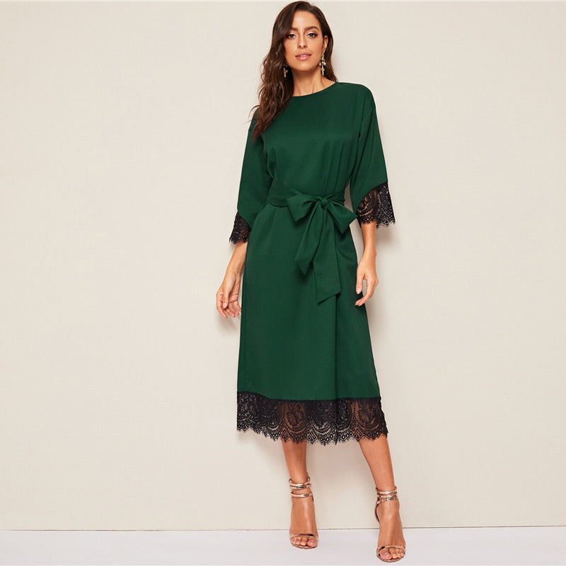 Women's Summer Loose Long Dress With Lace