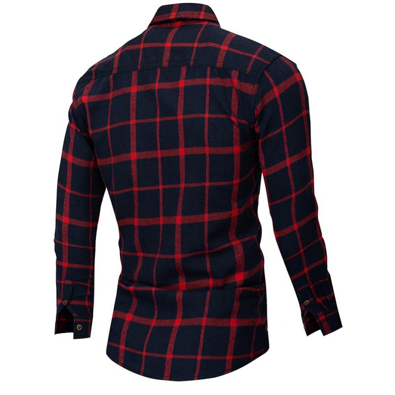 Men's Autumn Casual Plaid Long Sleeved Shirt | Plus Size