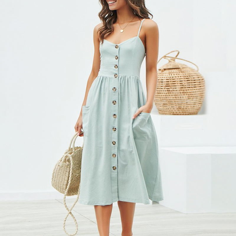 Women's Summer Casual Long Polyester Dress