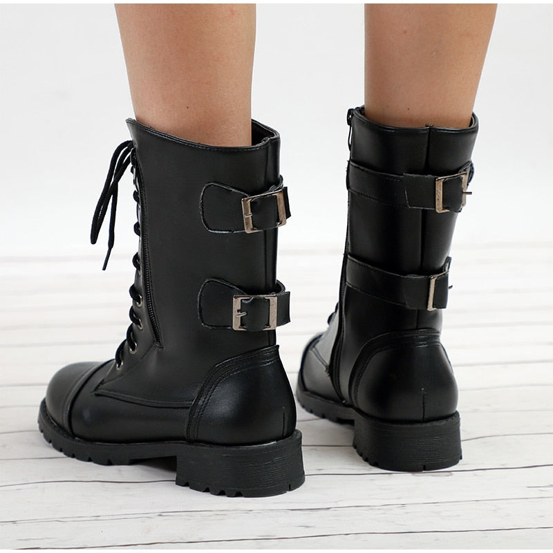 Women's Autumn Platform Lace Up Boots | Plus Size