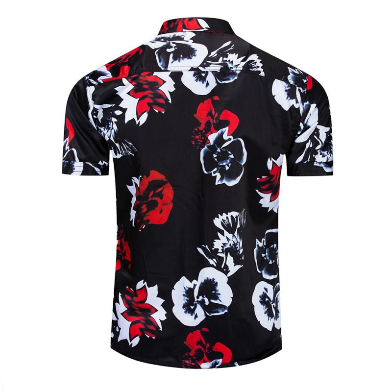 Men's Summer Casual Short Sleeved Shirt With Floral Print