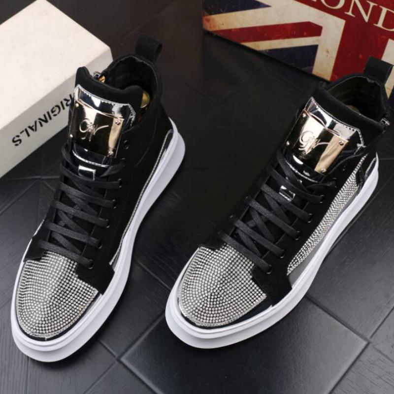 Men's Casual Shoes With Rhinestones