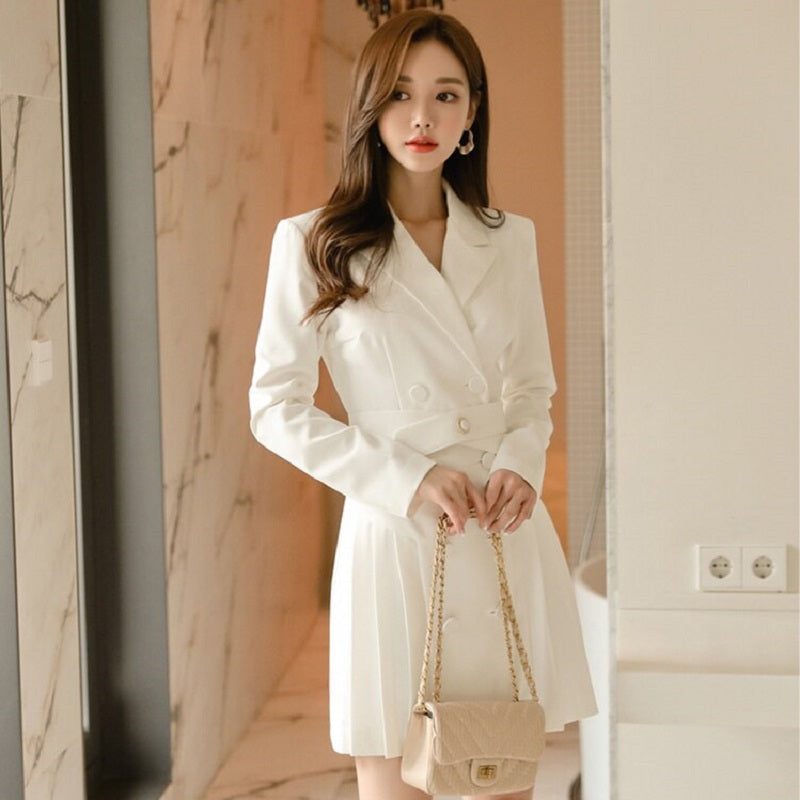 Women's Spring/Autumn Long-Sleeved Polyester A-Line Dress