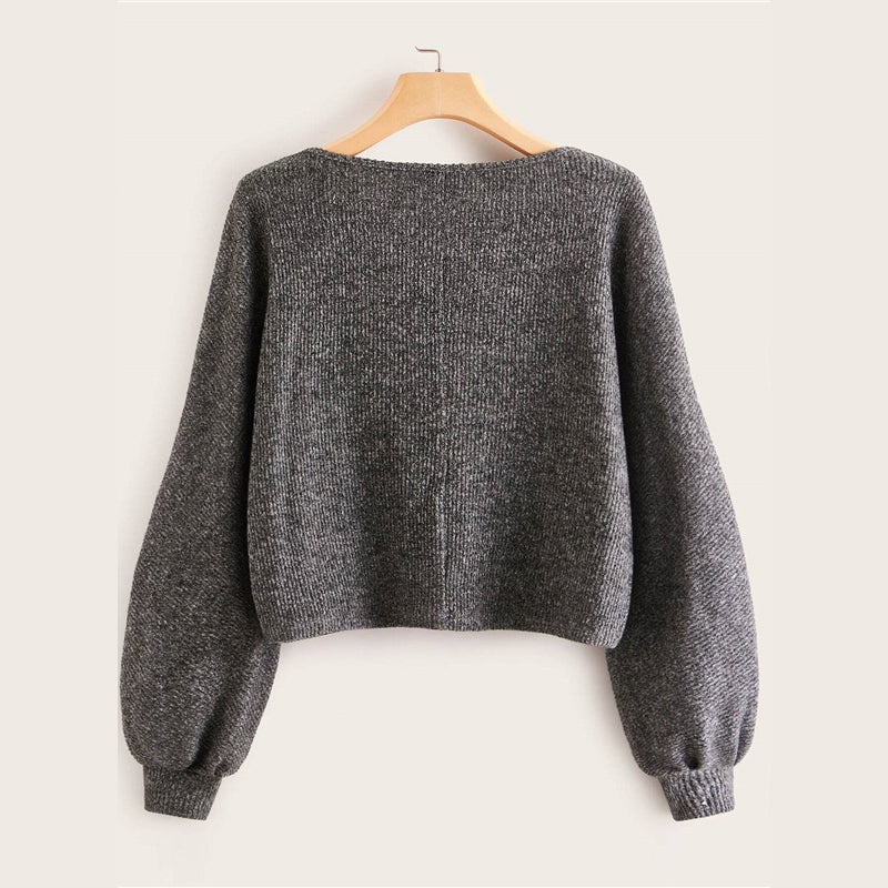 Women's Autumn Casual Ribbed Long-Sleeved O-Neck Sweater