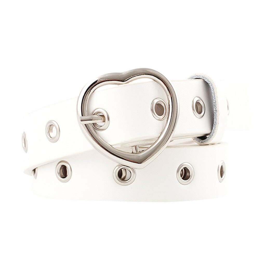 Women's Leather Belt With Heart Shaped Buckle