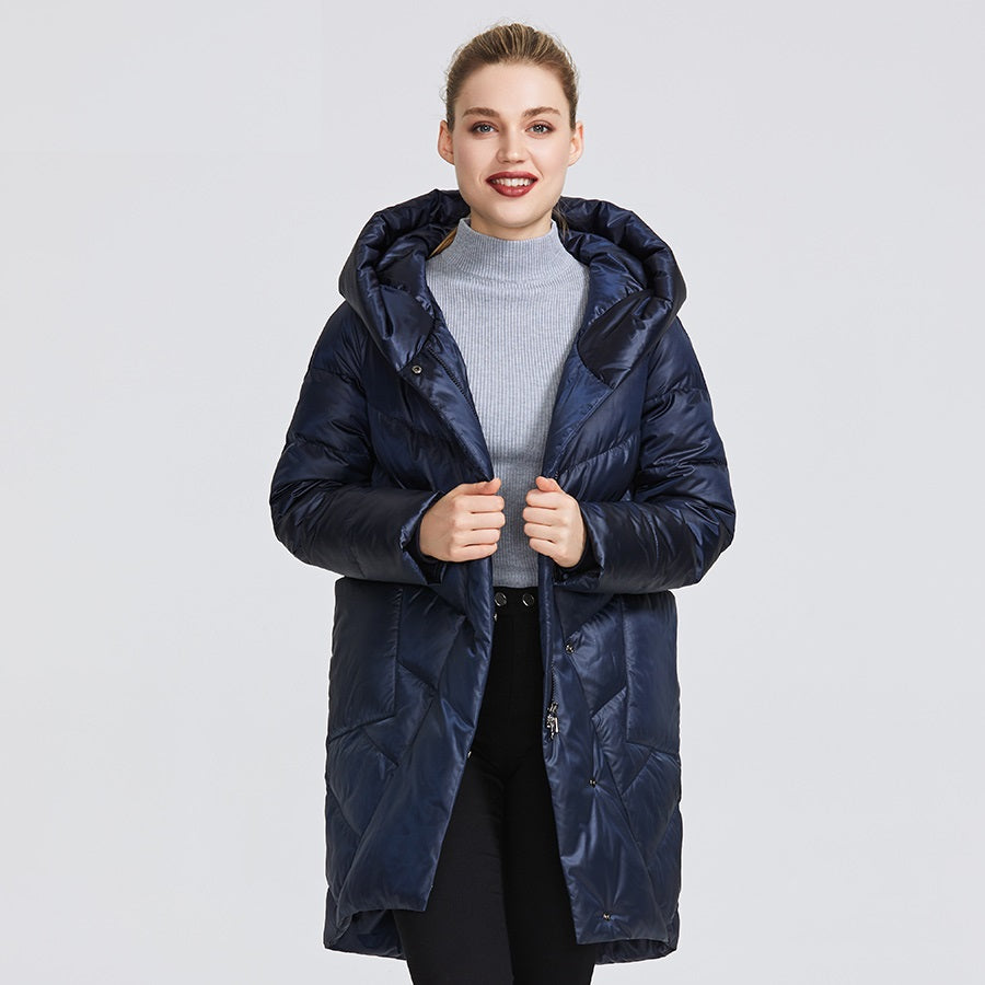 Women's Winter Polyester Thick Warm Coat With Pockets