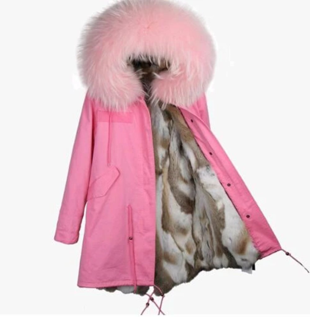 Women's Winter Casual Hooded Long Warm Parka With Raccoon Fur