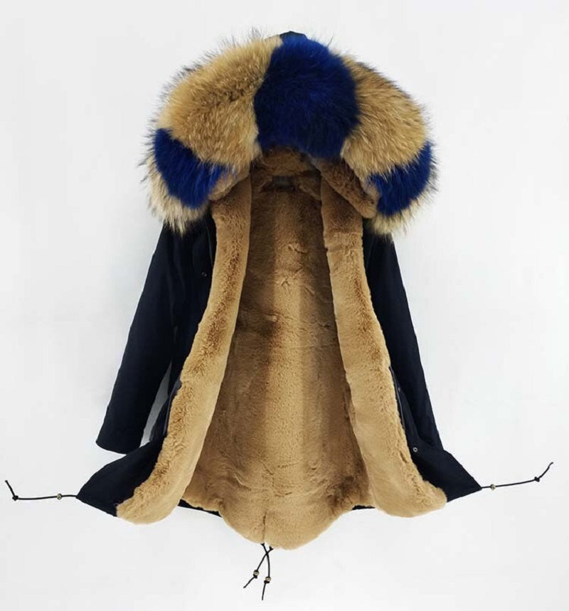 Women's Winter Casual Thick Warm Parka With Raccoon Fur