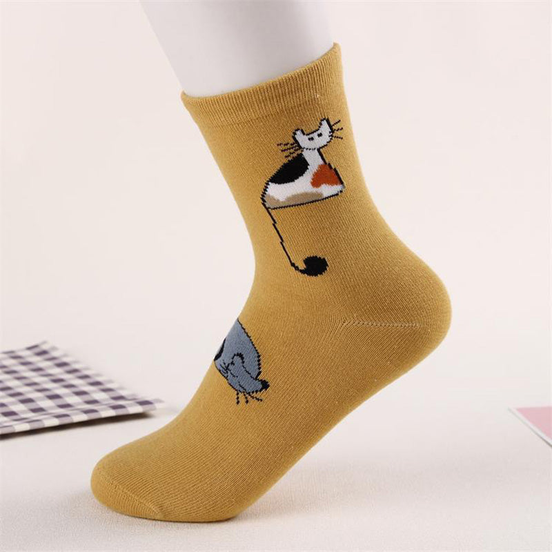 Women's Casual Warm Cotton Socks With Print