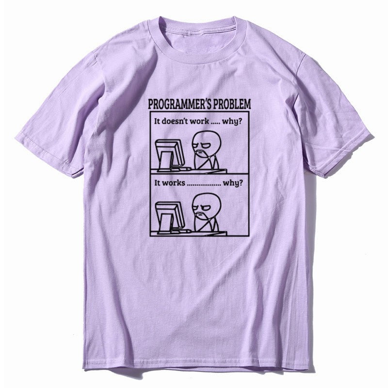 Men's Summer Casual Cotton Loose T-Shirt "Programmer's Problem"