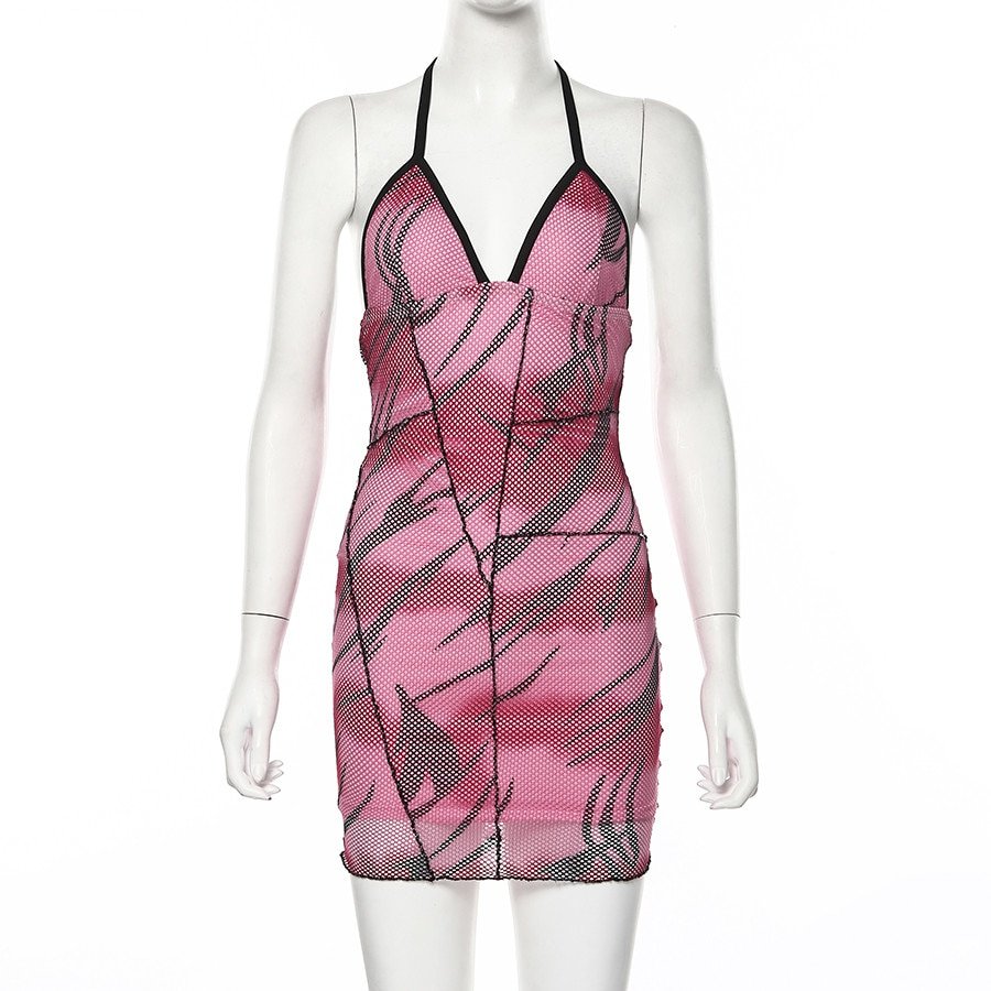 Women's Summer Casual Mesh Sleeveless Mini Dress