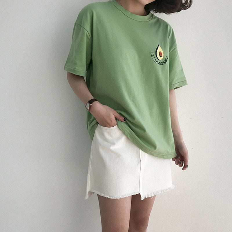 Women's Summer Casual T-Shirt With Embroidery