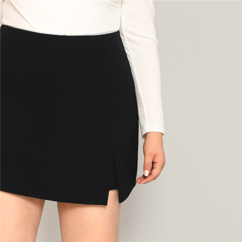 Women's Summer Casual Polyester Mid-Waist Skirt Shorts | Plus Size