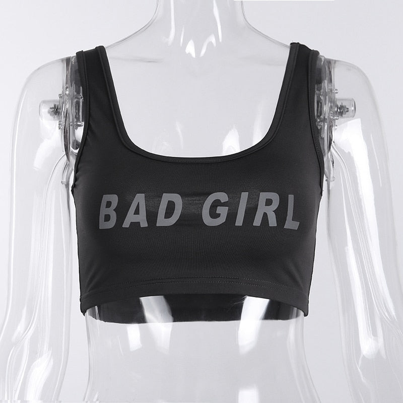 Women's Summer Cotton Reflective Tank Top "Bad Girl"