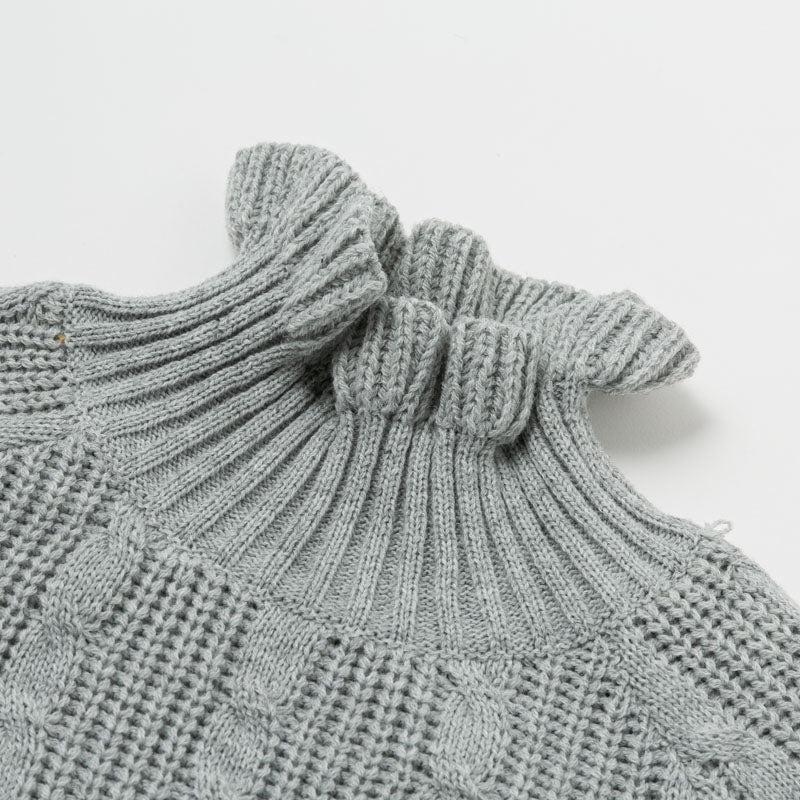 Women's Spring/Autumn Ruffled Sweater Mini Dress