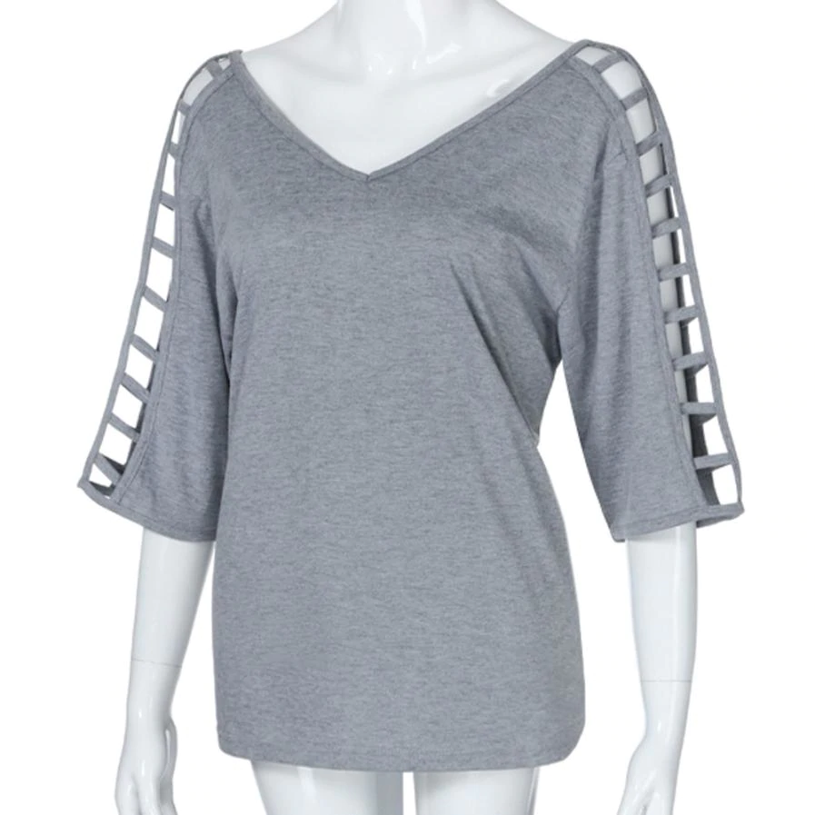 Women's Summer Casual Cotton V-Neck T-Shirt | Plus Size